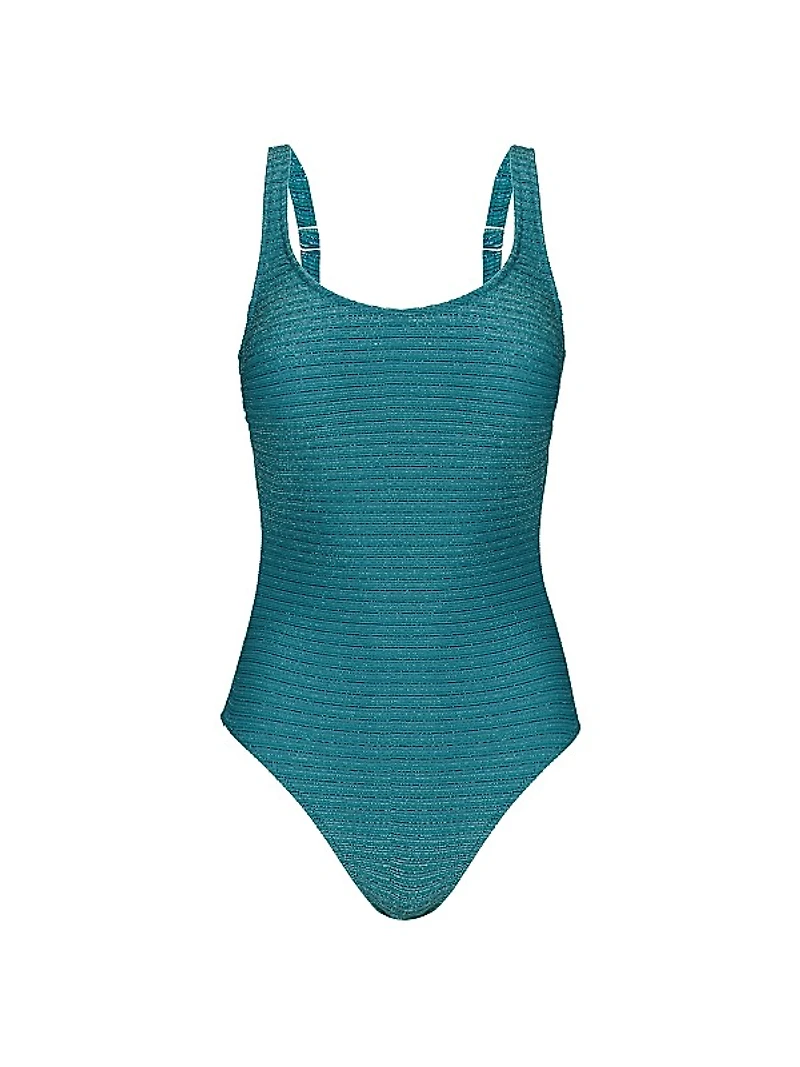 Martini Rib-Knit One-Piece Swimsuit