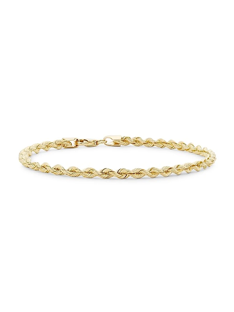14K Yellow Gold Rope Chain Bracelet