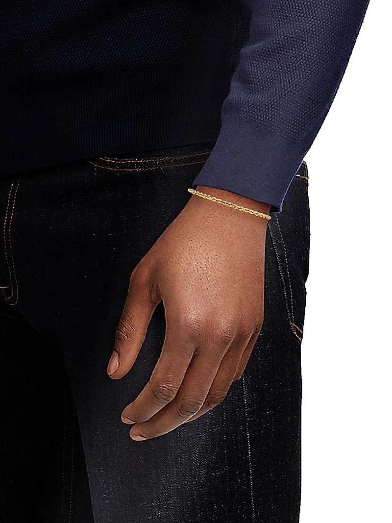 14K Yellow Gold Rope Chain Bracelet