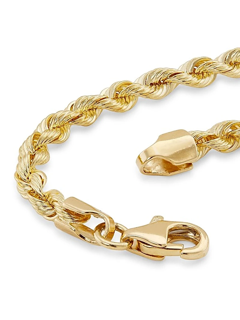 14K Yellow Gold Rope Chain Bracelet