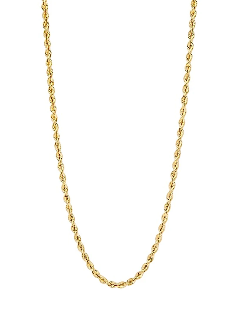 14K Yellow Gold Rope Chain Necklace