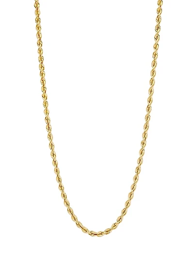14K Yellow Gold Rope Chain Necklace