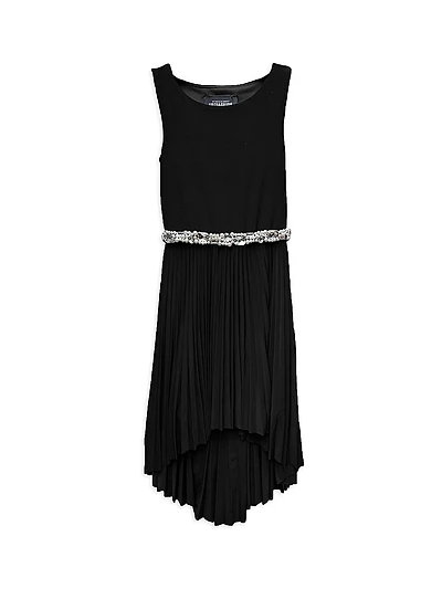 Little Girl's & Pleated High-Low Dress