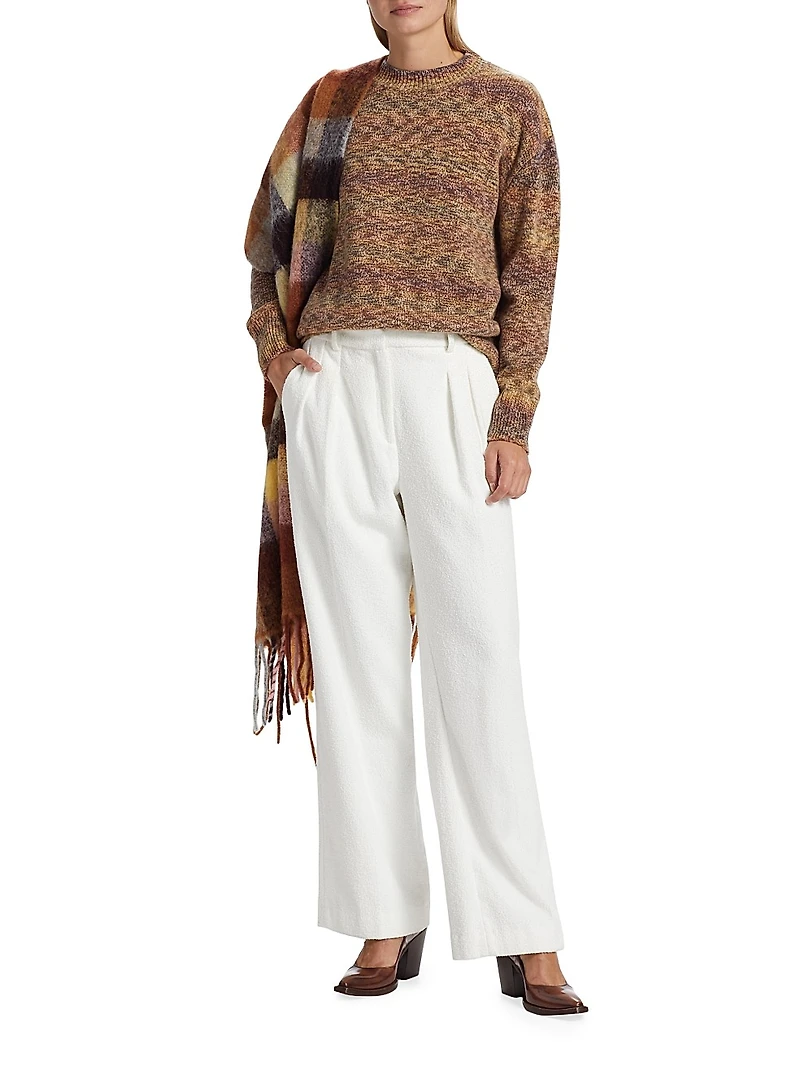 Yarn-Dyed Wool Pullover Sweater