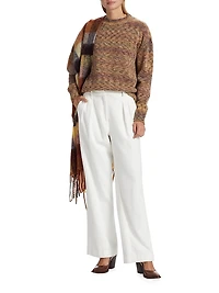 Yarn-Dyed Wool Pullover Sweater