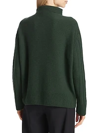 Wool-Blend Cable-Knit Quarter-Zip Sweater