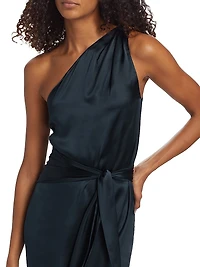 Palmira Silk One-Shoulder Maxi Dress