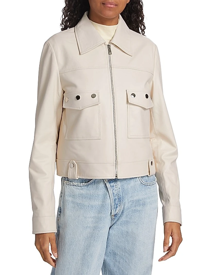 Cropped Leather Jacket