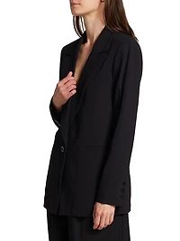Denny Crepe Single-Button Blazer
