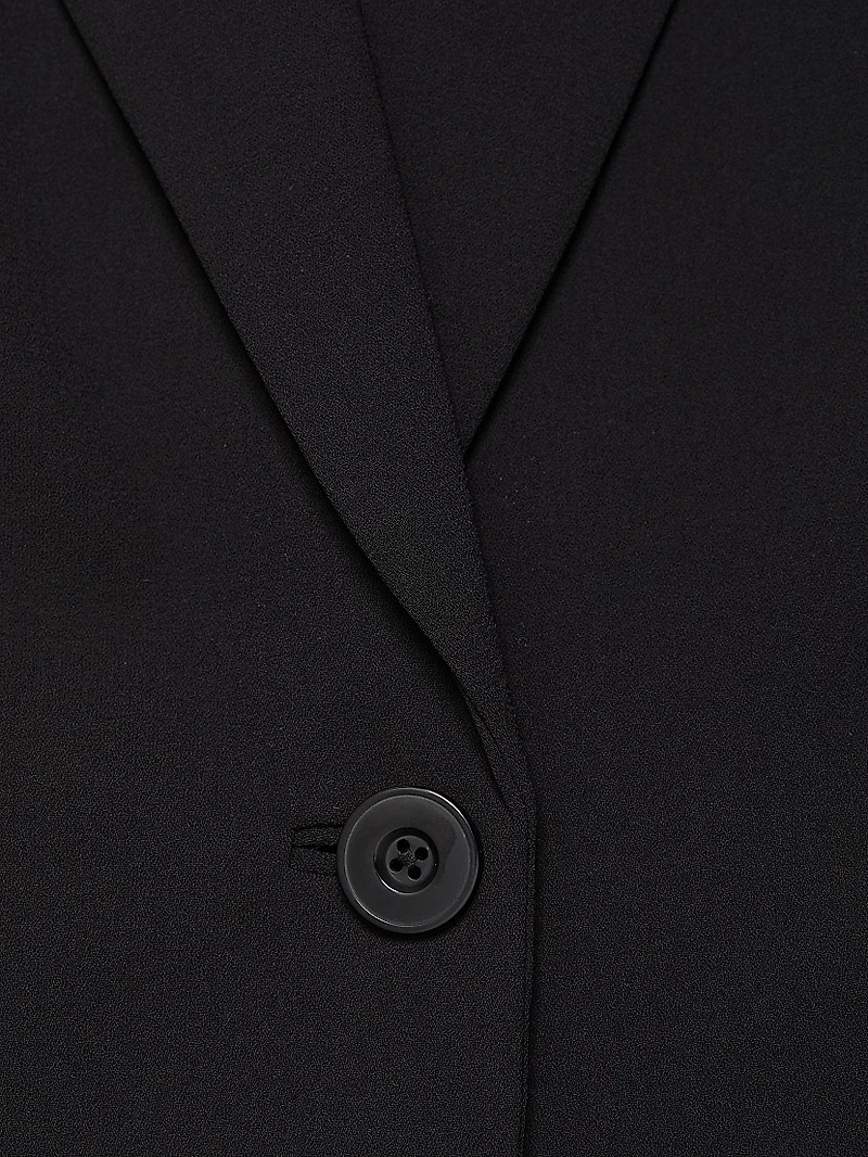 Denny Crepe Single-Button Blazer