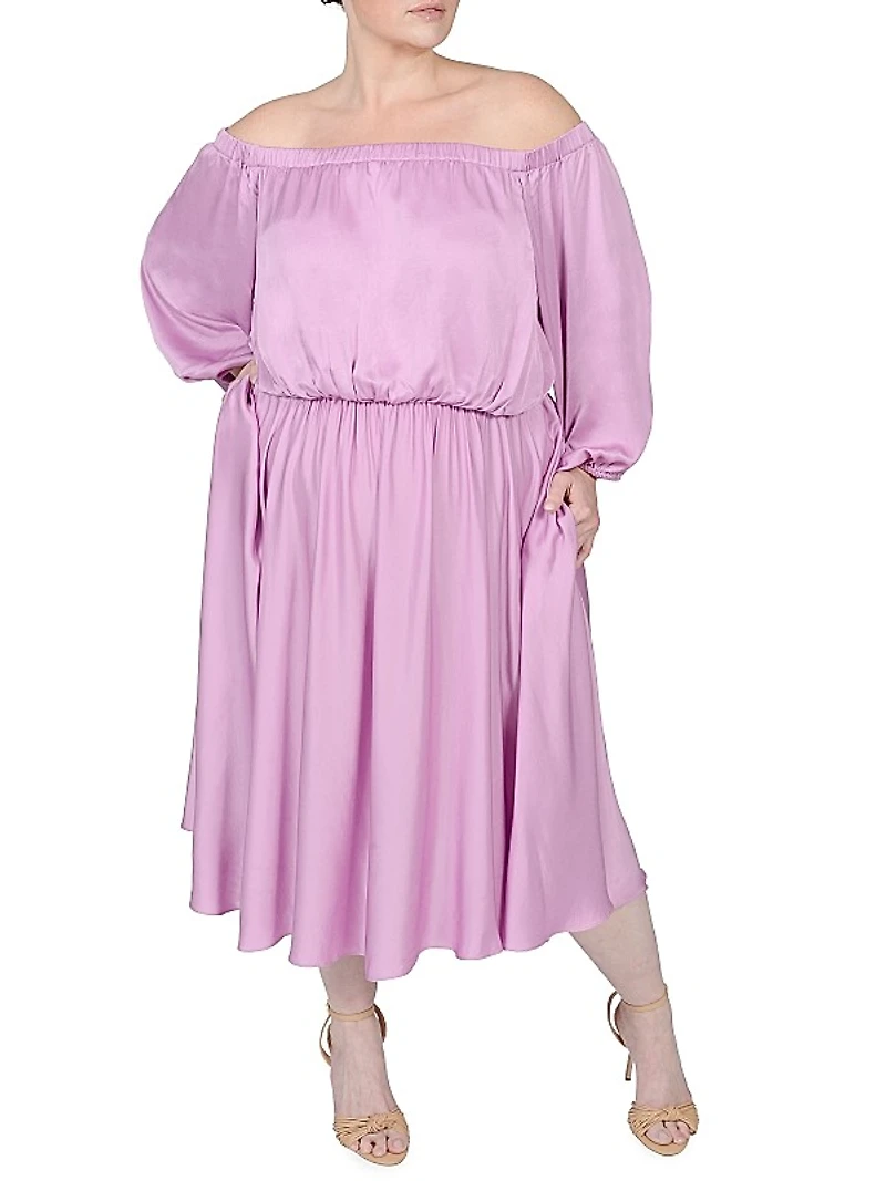 Edwina Satin Midi Dress