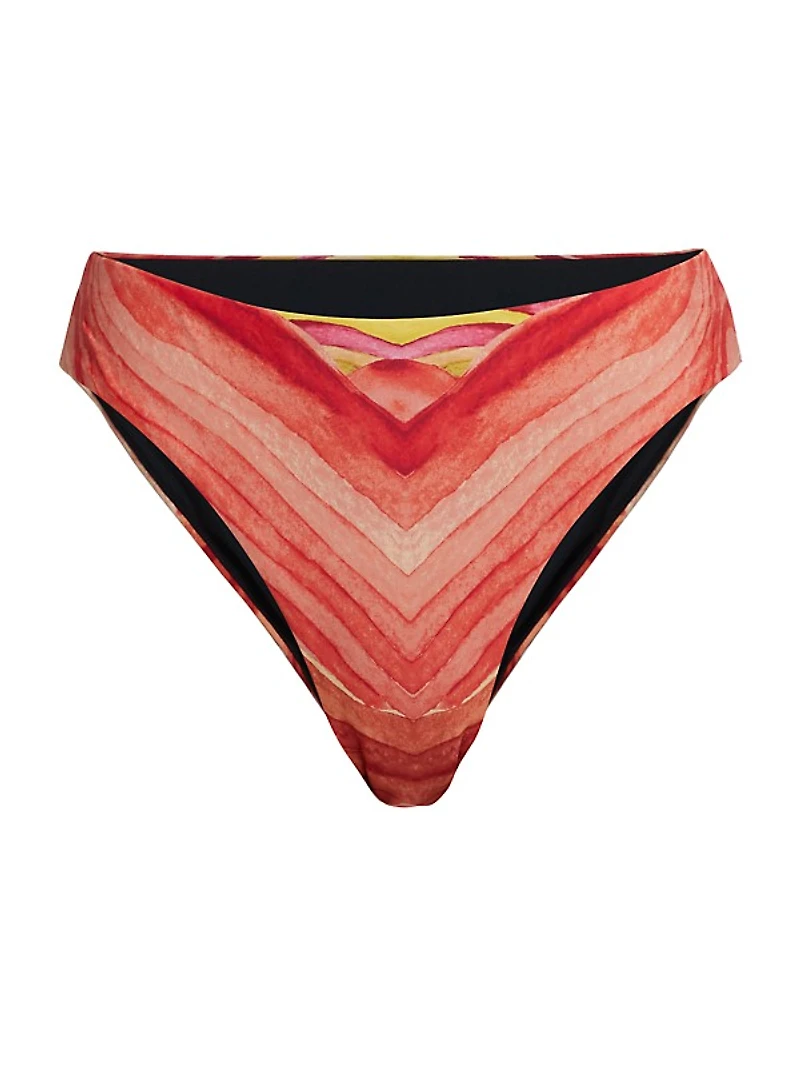Kasa Sunset-Print High-Rise Bikini Bottom