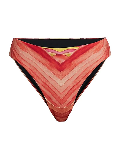 Kasa Sunset-Print High-Rise Bikini Bottom