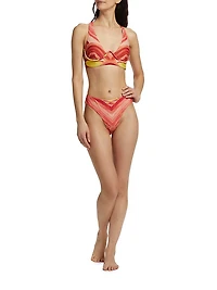 Kasa Sunset-Print High-Rise Bikini Bottom