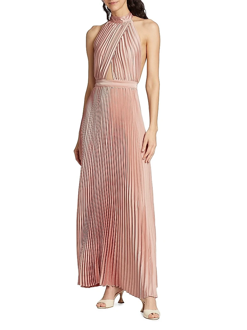 Renaissance Pleated Open-Back Gown