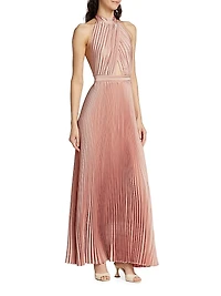 Renaissance Pleated Open-Back Gown