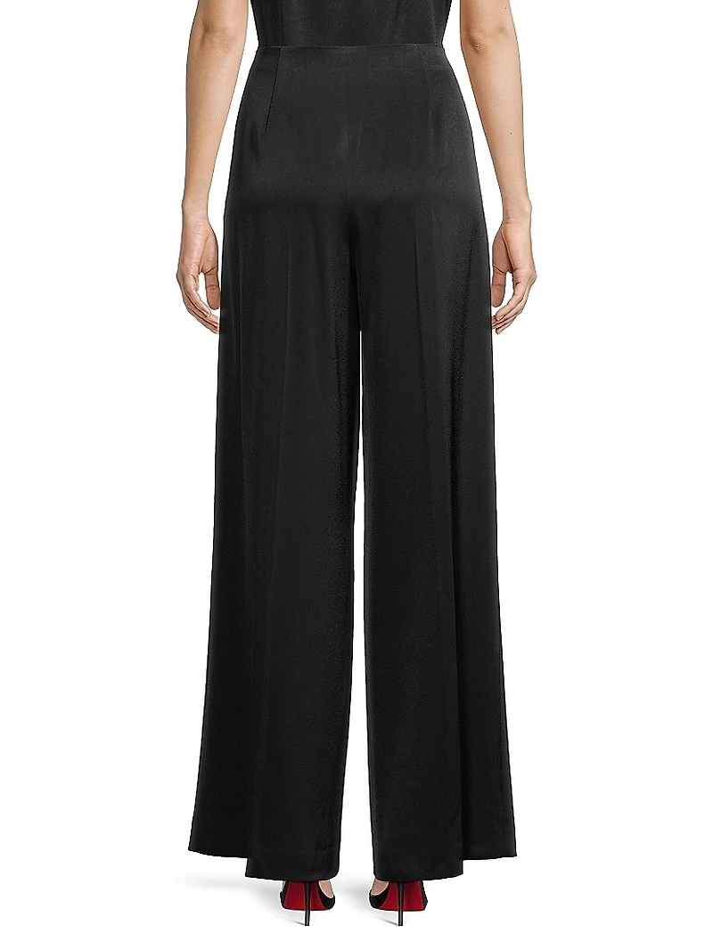 Crepe Wide-Leg Pants