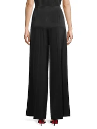 Crepe Wide-Leg Pants