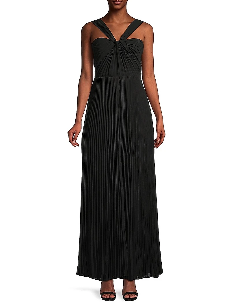 Tina Pleated Twisted Jumpsuit