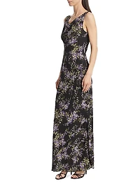 Floral Cowlneck Maxi Dress