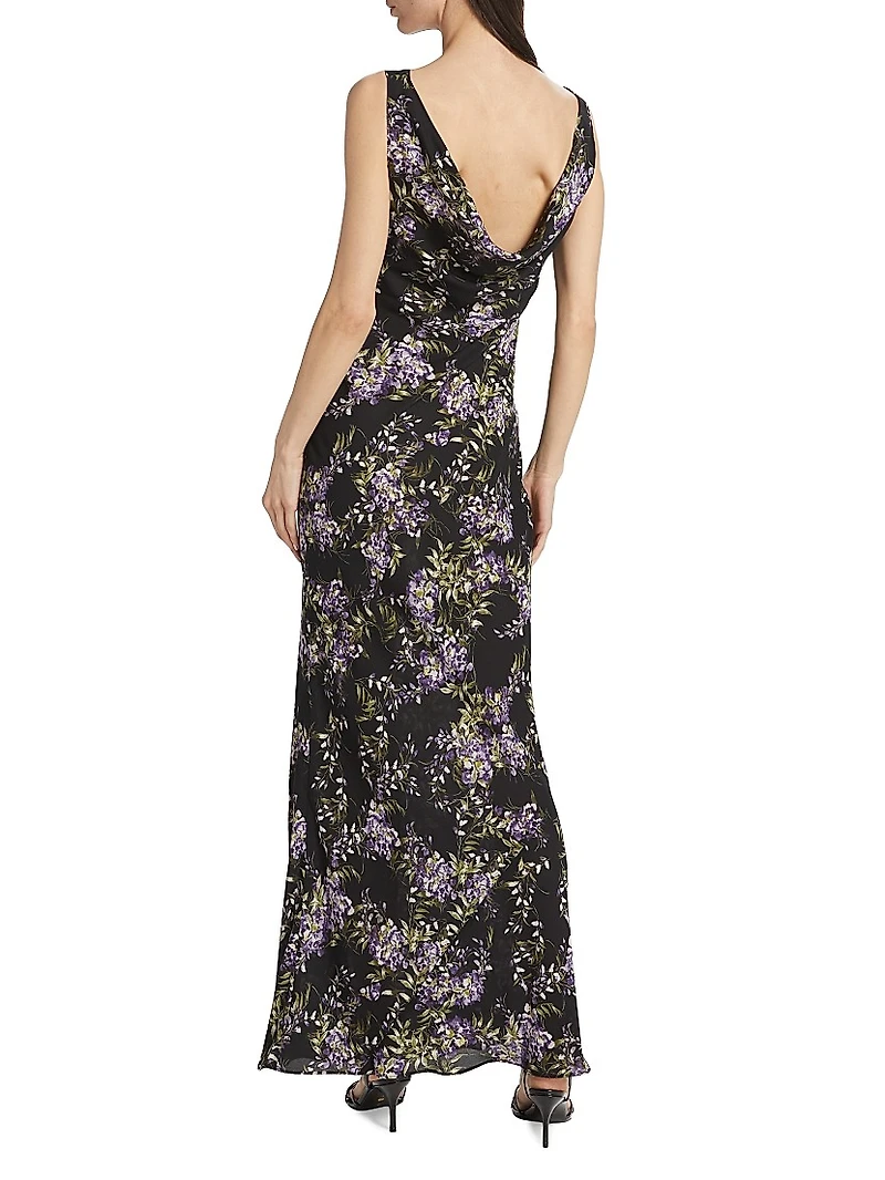 Floral Cowlneck Maxi Dress
