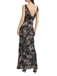 Floral Cowlneck Maxi Dress