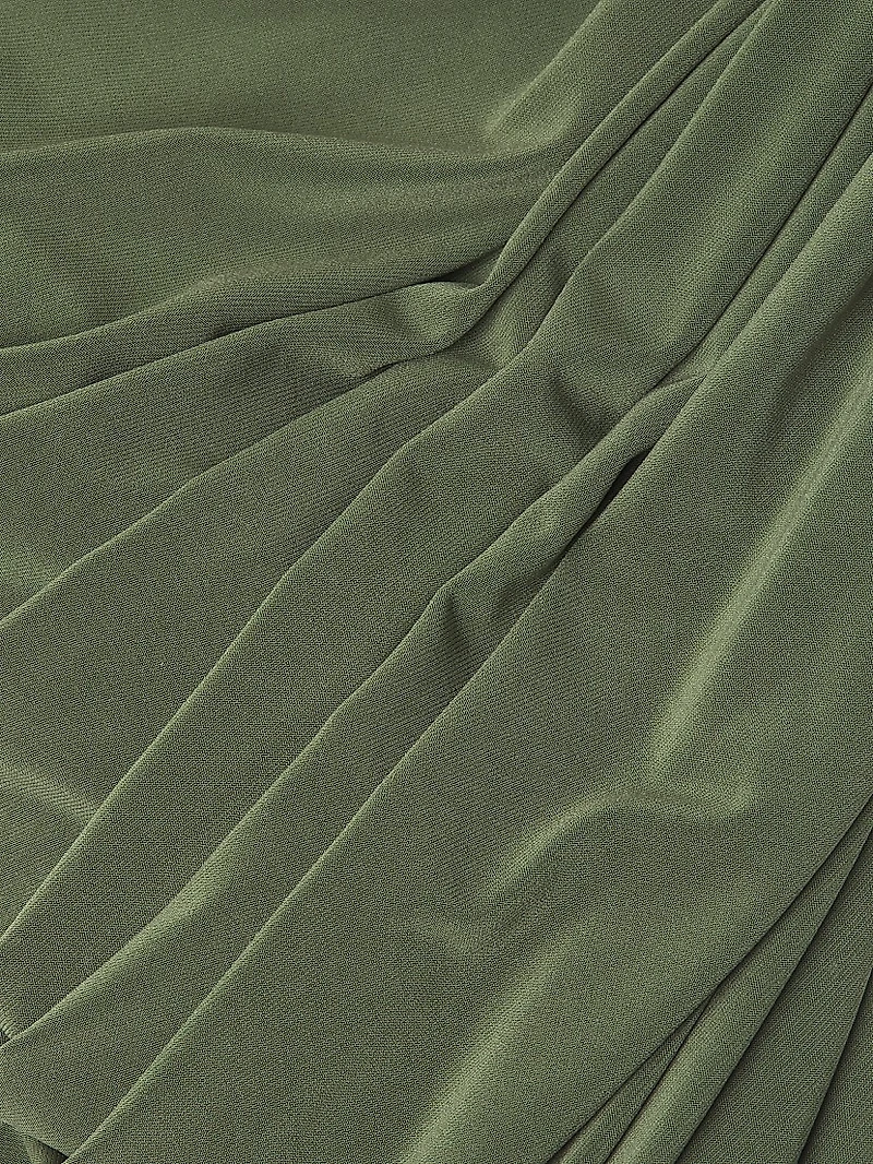 Diana Mesh-Sleeve Ruched Midi-Dress