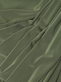 Diana Mesh-Sleeve Ruched Midi-Dress