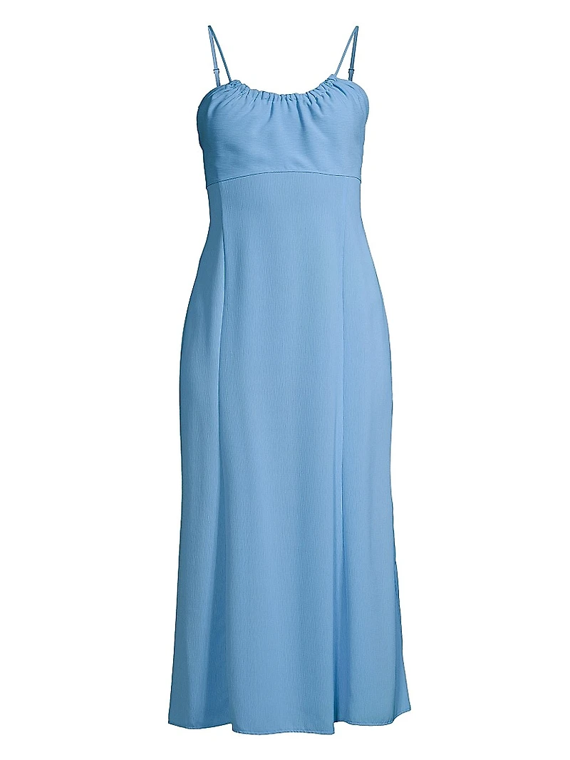 Scoopneck Crepe Midi-Dress