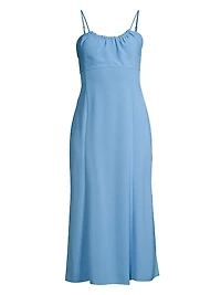 Scoopneck Crepe Midi-Dress