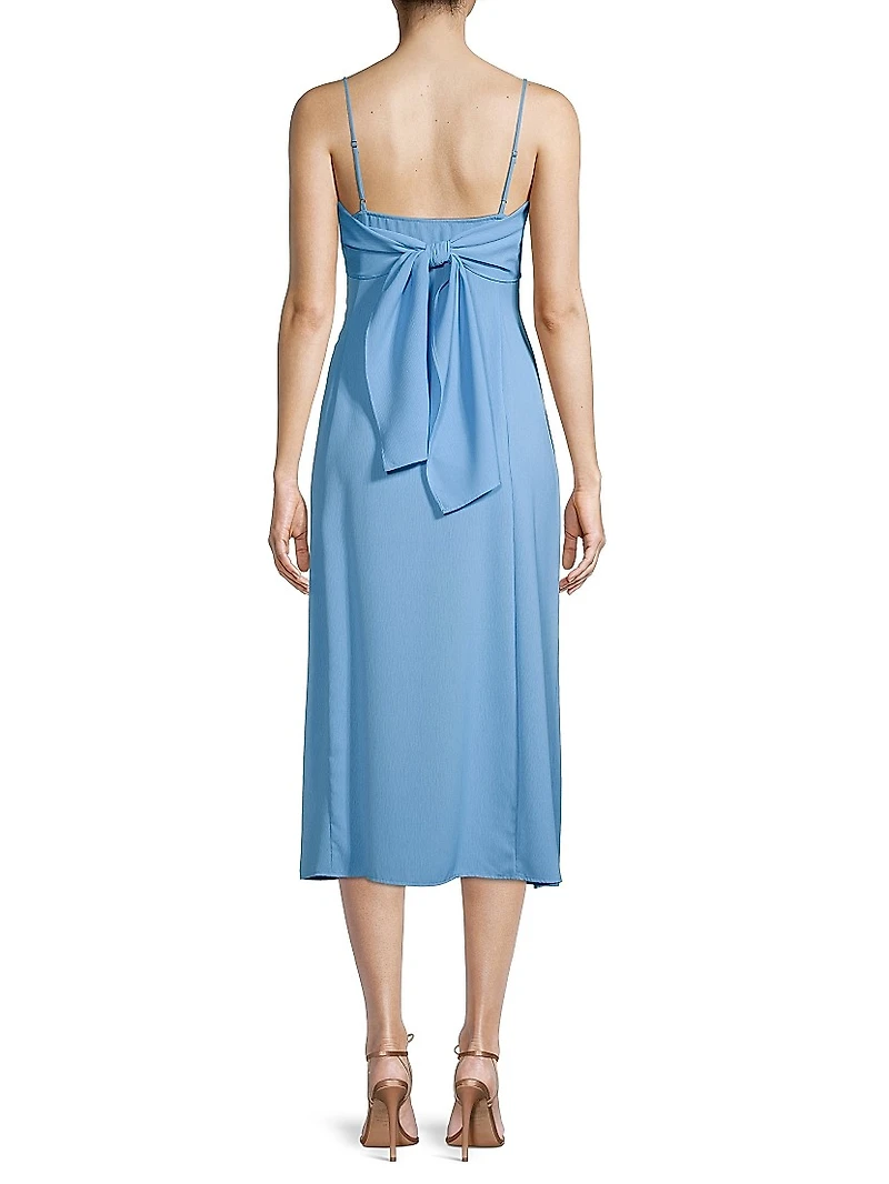 Scoopneck Crepe Midi-Dress
