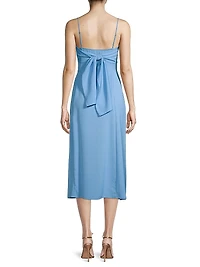 Scoopneck Crepe Midi-Dress
