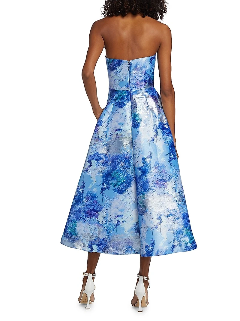 Violet Jacquard Midi-Dress