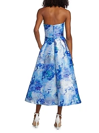 Violet Jacquard Midi-Dress