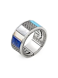 Thailand Carved Chain Inlay Band Ring