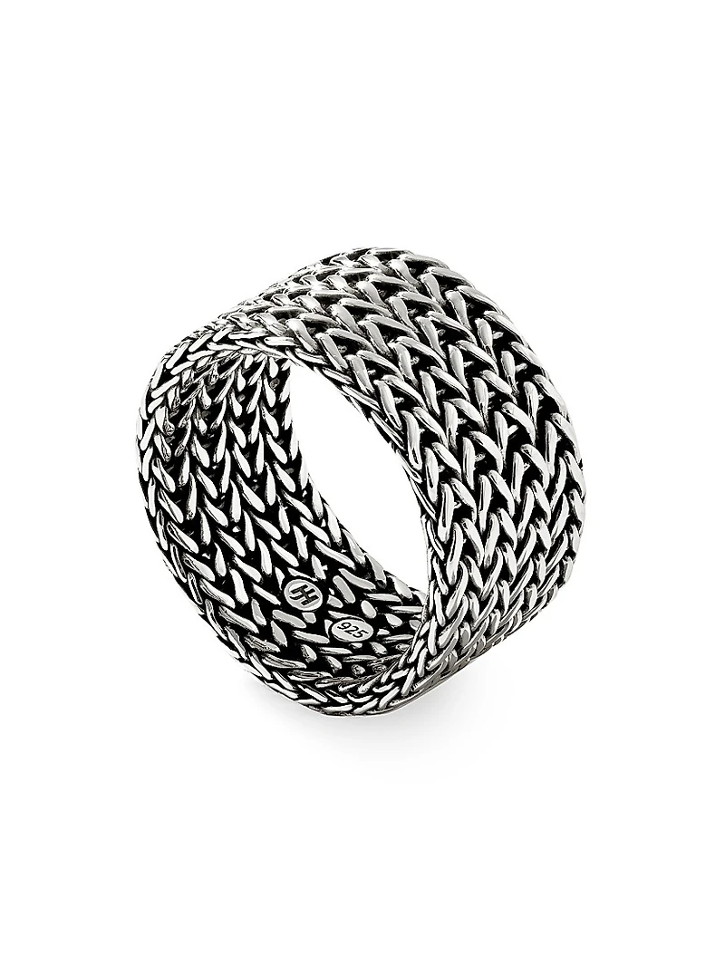 Indonesia Rata Chain Sterling Silver Band Ring