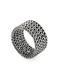 Indonesia Rata Chain Sterling Silver Band Ring