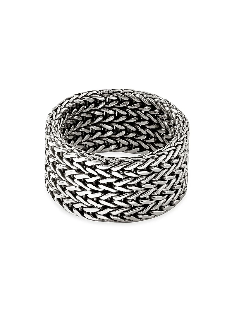 Indonesia Rata Chain Sterling Silver Band Ring