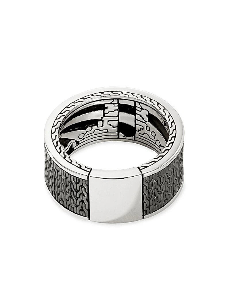Thailand Carved Chain Inlay Band Ring