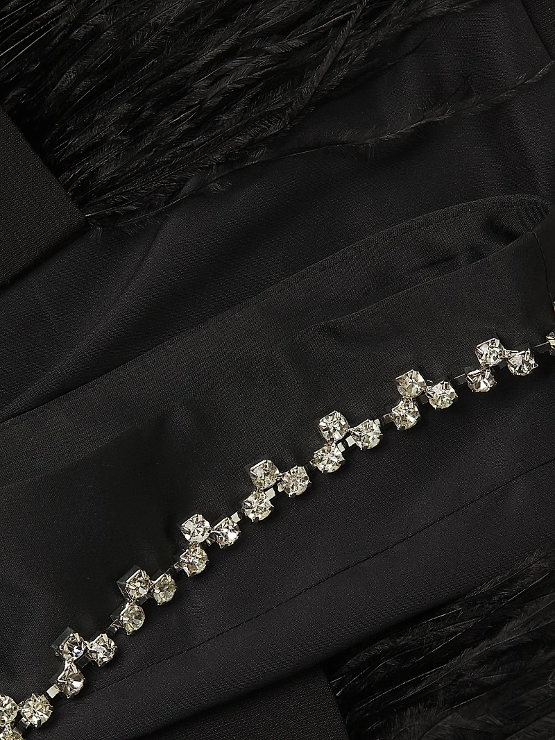 Georgie Feather-Embellished Midi-Dress