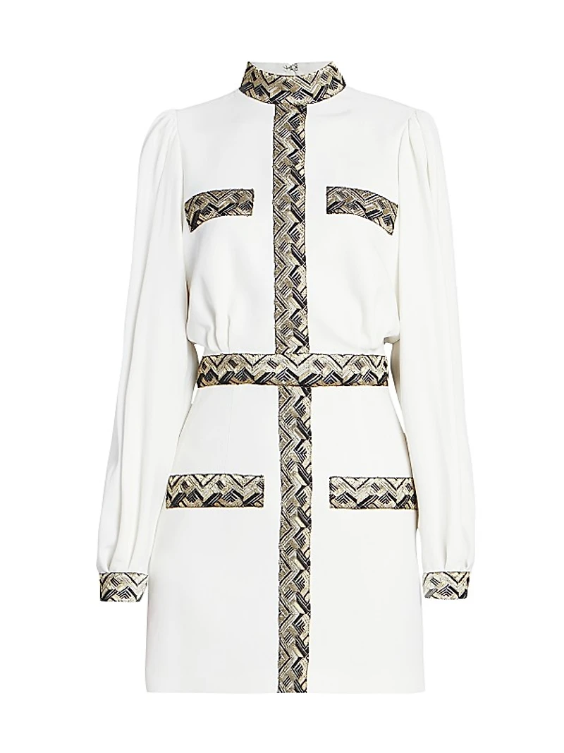 Metallic Embroidered Minidress