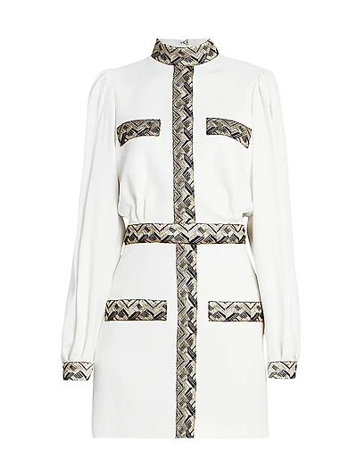 Metallic Embroidered Minidress