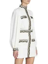 Metallic Embroidered Minidress