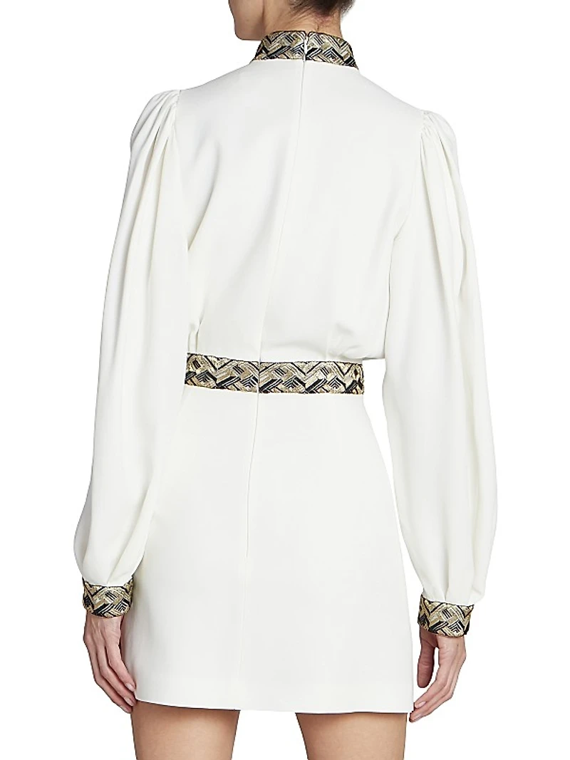 Metallic Embroidered Minidress