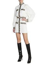 Metallic Embroidered Minidress