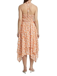Everly Floral Cotton-Blend Handkerchief Dress