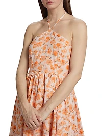 Everly Floral Cotton-Blend Handkerchief Dress