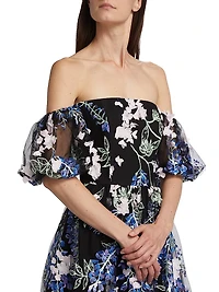 Floral Off-The-Shoulder Midi-Dress