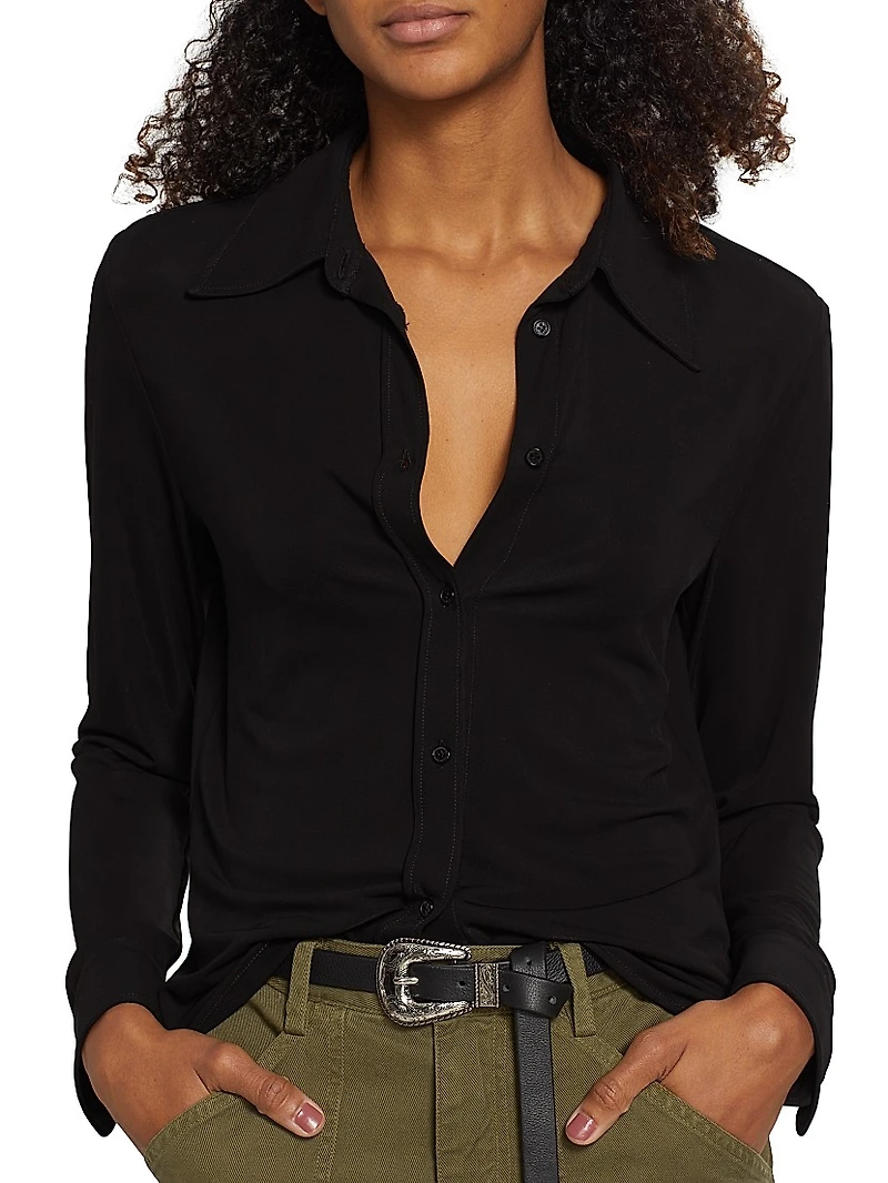 Celestine Button-Front Blouse