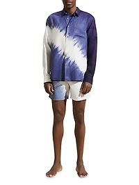 Graphic Linen Button-Front Shirt